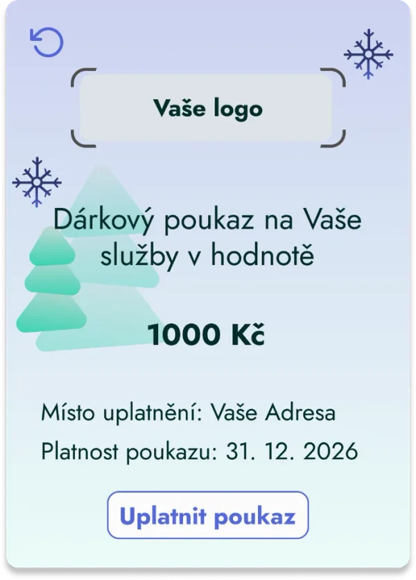 Ukázka dárkového poukazu na výšku