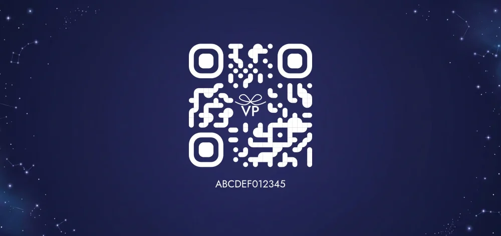 Zadní strana dárkového poukazu s QR kódem a unikátním kódem