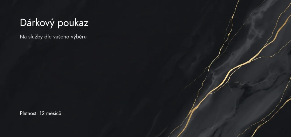 Přední strana dárkového poukazu s vlastním motivem