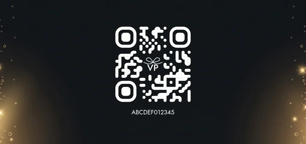 Zadní strana dárkového poukazu s QR kódem a unikátním kódem