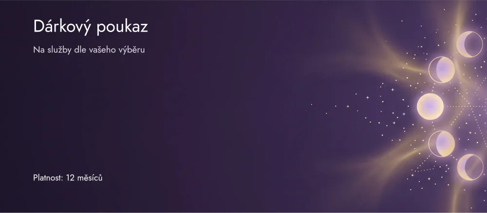 Přední strana dárkového poukazu s vlastním motivem