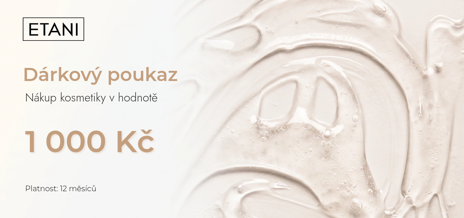 Dárkový poukaz na nákup kosmetiky ETANI