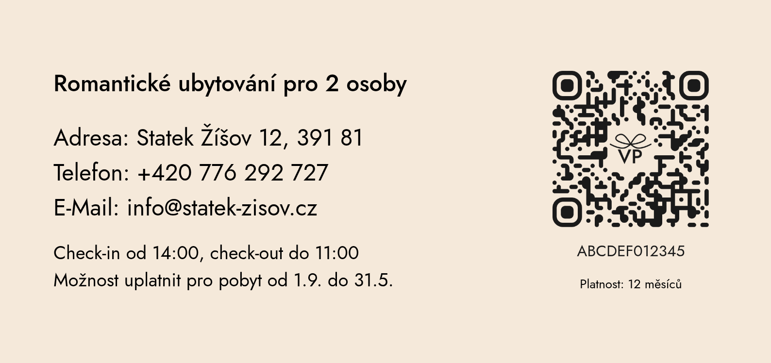 Zadní strana poukazu