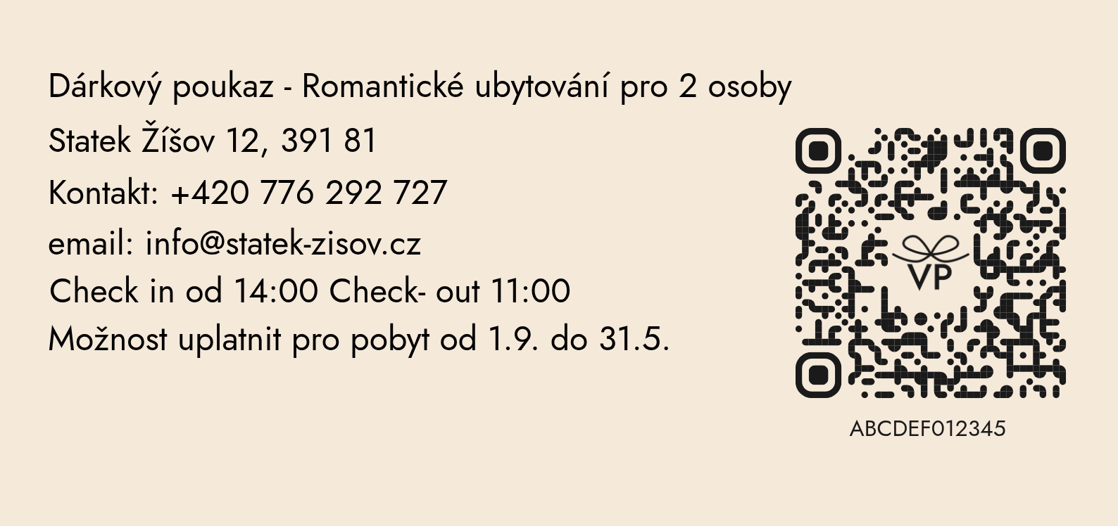 Zadní strana poukazu